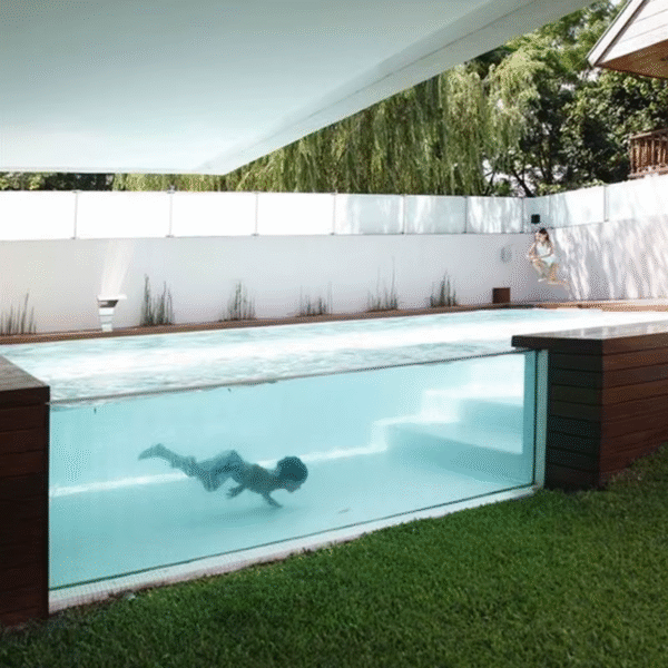 China Factory Hotel Clear Outdoor Fiberglass Frp Piscina Acrylic Pool Glass Wall Pool above Ground Swimming Pool Supplies - Imagen 2