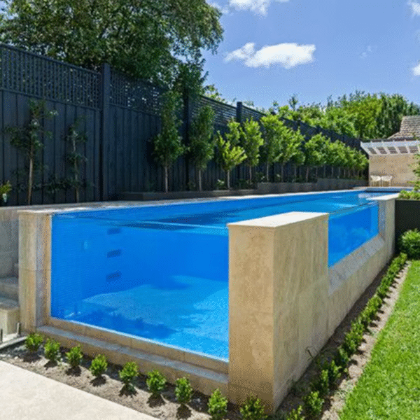 China Factory Hotel Clear Outdoor Fiberglass Frp Piscina Acrylic Pool Glass Wall Pool above Ground Swimming Pool Supplies - Imagen 3