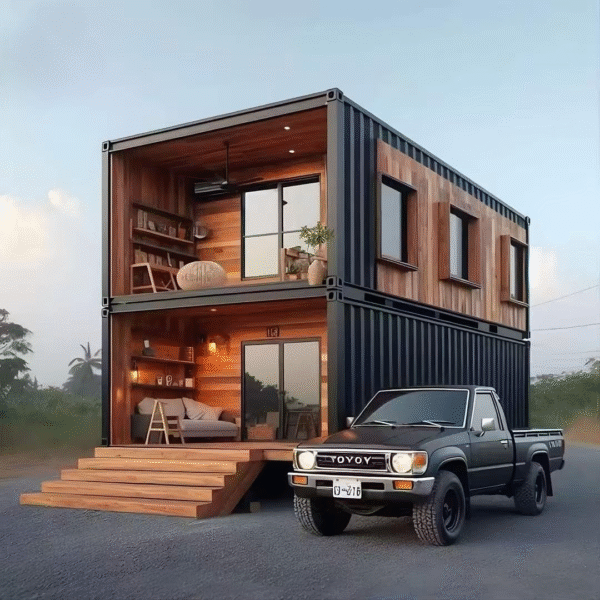 2 Storey Portable Expandable Prefab House Tiny Homes to Live in for Adults Mini Foldable Container House Mobile Home Modular Homes Mini Live Houses Double Floors Prefab Space - Imagen 4