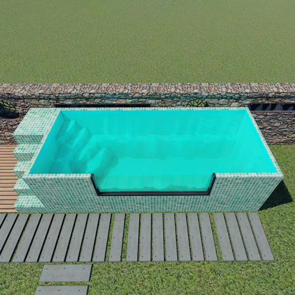China Factory Hotel Clear Outdoor Fiberglass Frp Piscina Acrylic Pool Glass Wall Pool above Ground Swimming Pool Supplies - Imagen 8