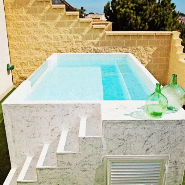 Family Size 6M 7M Garden Wpc Wooden Fiberglass Acrylic Window Adults Swim Spa Pool Swimming Outdoor Container above Ground Pool - Imagen 3