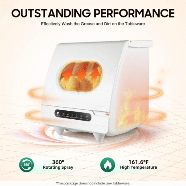 Portable Countertop Dishwasher, 5 Wash Programscountertop Dishwasher,1200 Watt Mini Countertop Dishwasher Tank Leak Proof Drying - Imagen 5