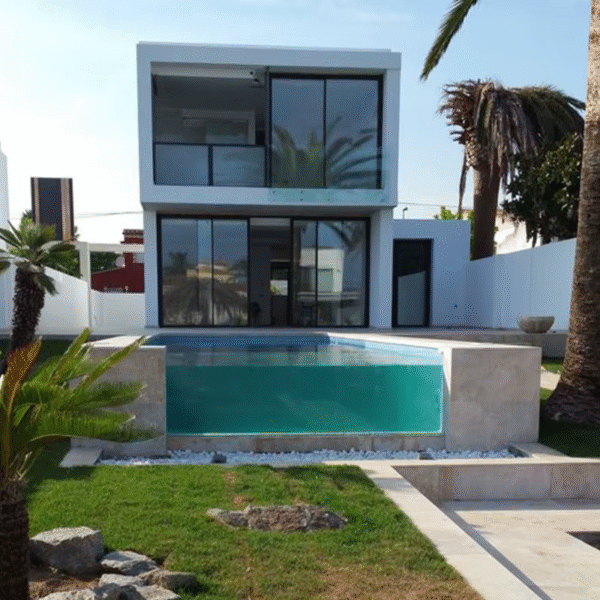 China Factory Hotel Clear Outdoor Fiberglass Frp Piscina Acrylic Pool Glass Wall Pool above Ground Swimming Pool Supplies - Imagen 5