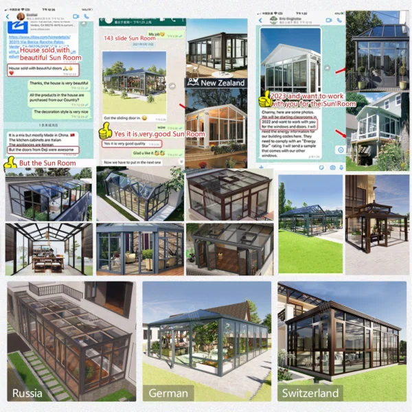 Wholesale Custom Garden Glass House Cheap Customized Warm in Winter Cool in Summer Outdoor Indoor Patio Sunroom - Imagen 5