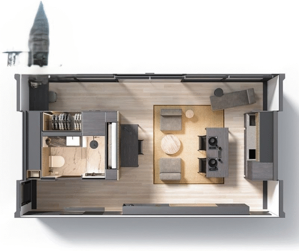2 Storey Portable Expandable Prefab House Tiny Homes to Live in for Adults Mini Foldable Container House Mobile Home Modular Homes Mini Live Houses Double Floors Prefab Space - Imagen 8