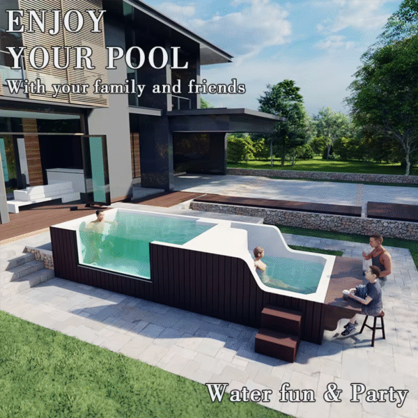 China Factory Hotel Clear Outdoor Fiberglass Frp Piscina Acrylic Pool Glass Wall Pool above Ground Swimming Pool Supplies - Imagen 9