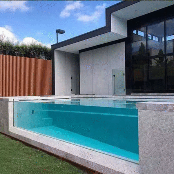 China Factory Hotel Clear Outdoor Fiberglass Frp Piscina Acrylic Pool Glass Wall Pool above Ground Swimming Pool Supplies - Imagen 6