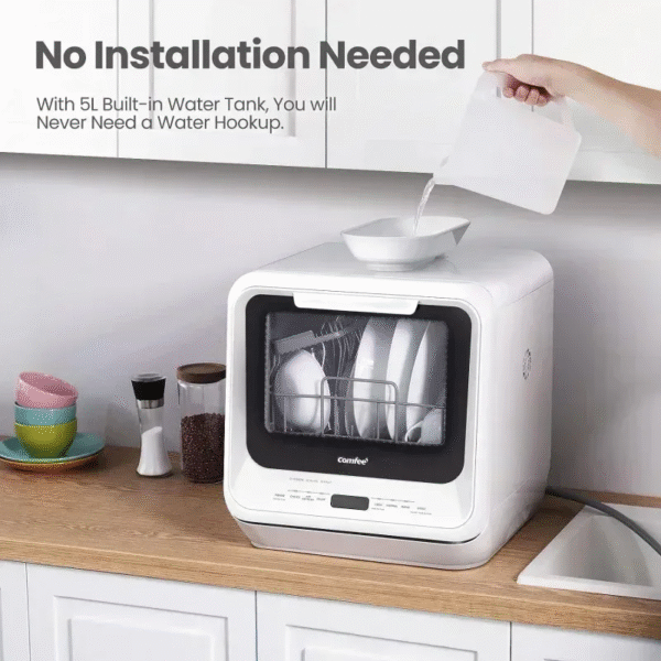 Tgbfportable Dishwasher with 5L Water Tank,No Hookup Needed,360° Dual Spray,192℉ High-Temp& Air-Dry Function,Dishwasher For,Ali - Imagen 3