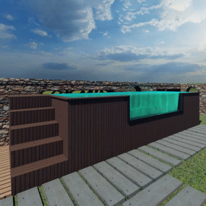China Factory Hotel Clear Outdoor Fiberglass Frp Piscina Acrylic Pool Glass Wall Pool above Ground Swimming Pool Supplies